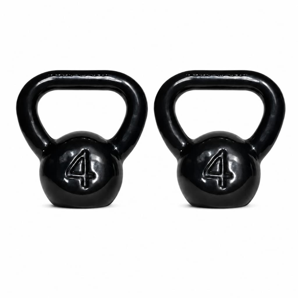 Kit 2 Kettlebells 4kg Emborrachados Academia Musculação Treino Funcional Cross Training Fitness Alta Resistência