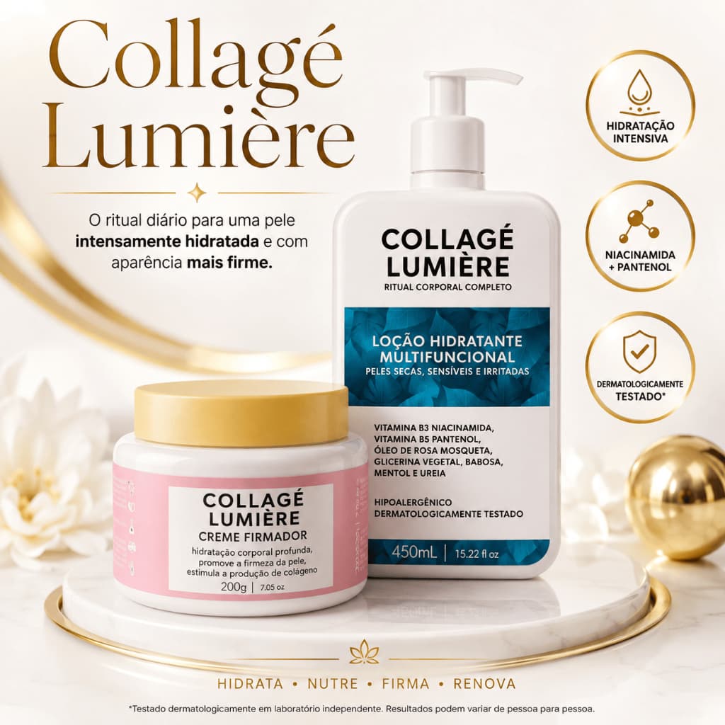 Kit Hidratante Pele Extra Seca Niacid Balm Creme Firmador Colágeno Niacinamida Ureia Hidratação Profunda