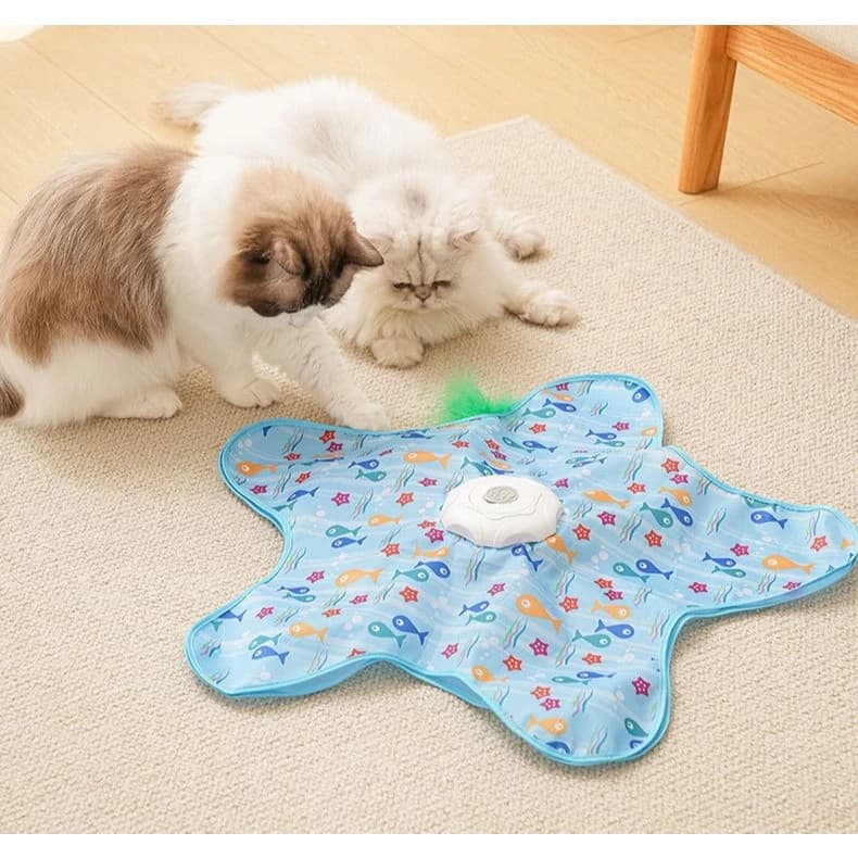 Interactive 360 Toy° Star Shaped Cat Tent with Automatic Wand for Hunting and Fun