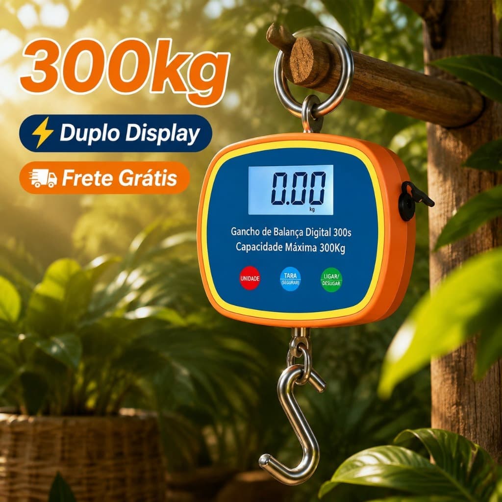 300kg Rechargeable Digital Crane Scale – LCD, Portable Hook, for Industrial/Fishing/Agriculture