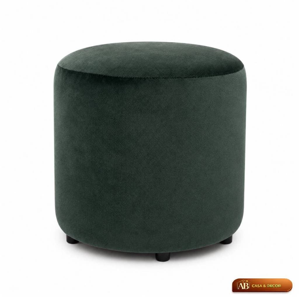 Puff Decorativo Redondo Aura Suede Macio Sala Quarto Recepção Pés Antiderrapantes Cores