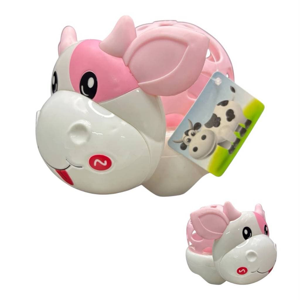 Chocalho Infantil Vaquinha com Luz e Som ao Balançar Brinquedo Sensor de Movimento