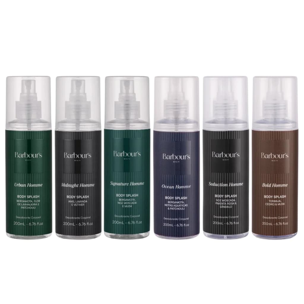 Kit 6 Body Splashs  Masculino Barbour's Beauty – 6x200ml