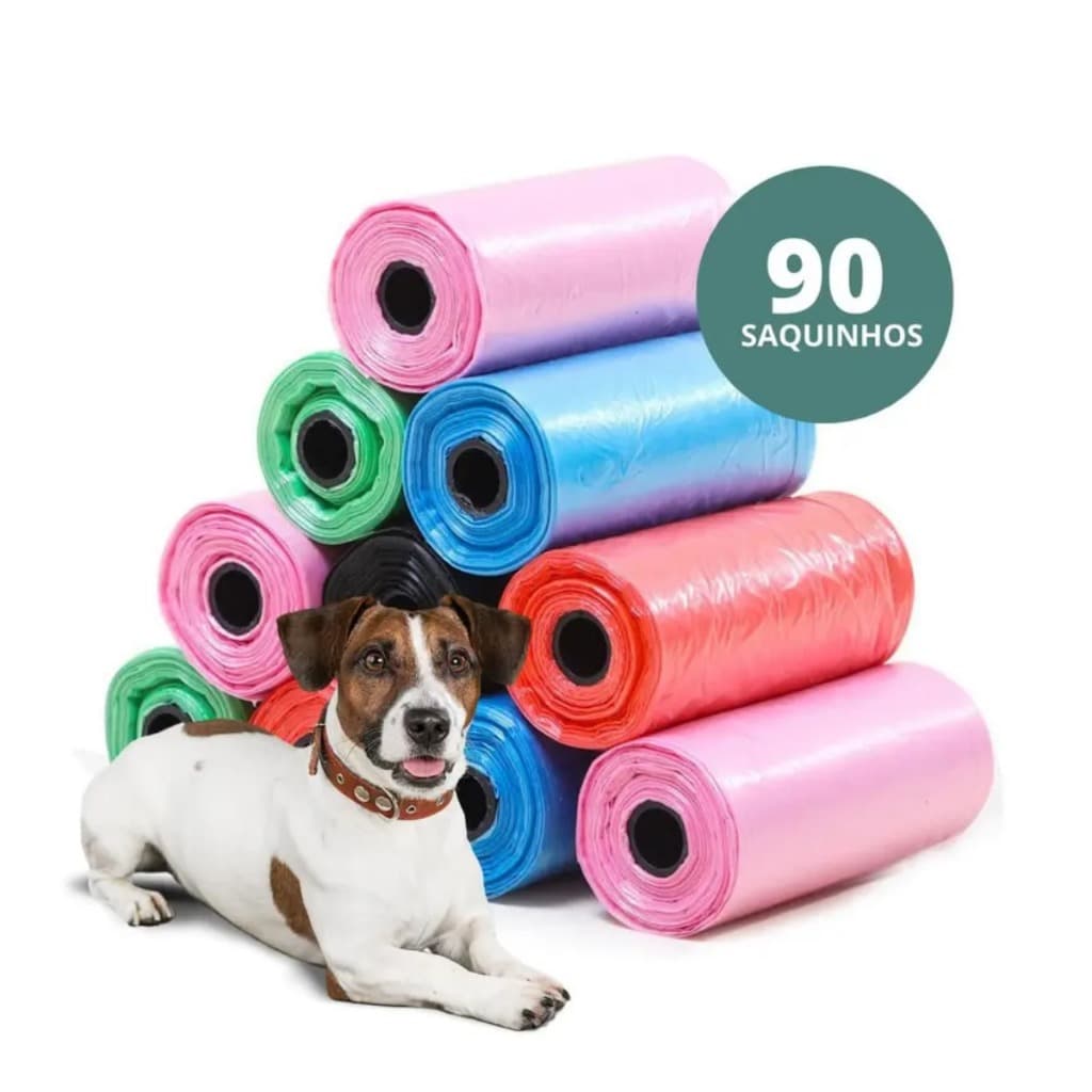 Refil Cata-Caca para Cães 6 Rolos – 90 Sacos Higiênicos Resistentes