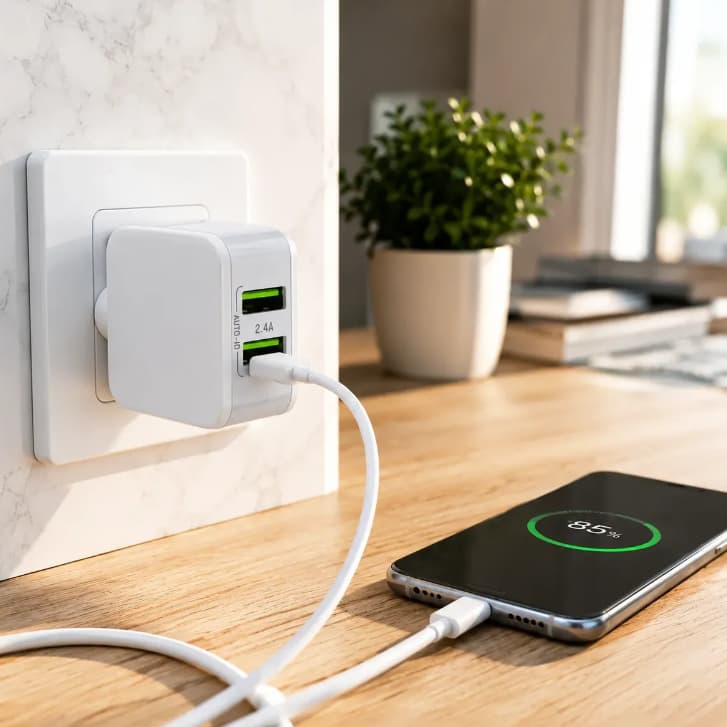 Carregador Kaidi KD-301C 12W 2 USB com Cabo Tipo-C Bivolt