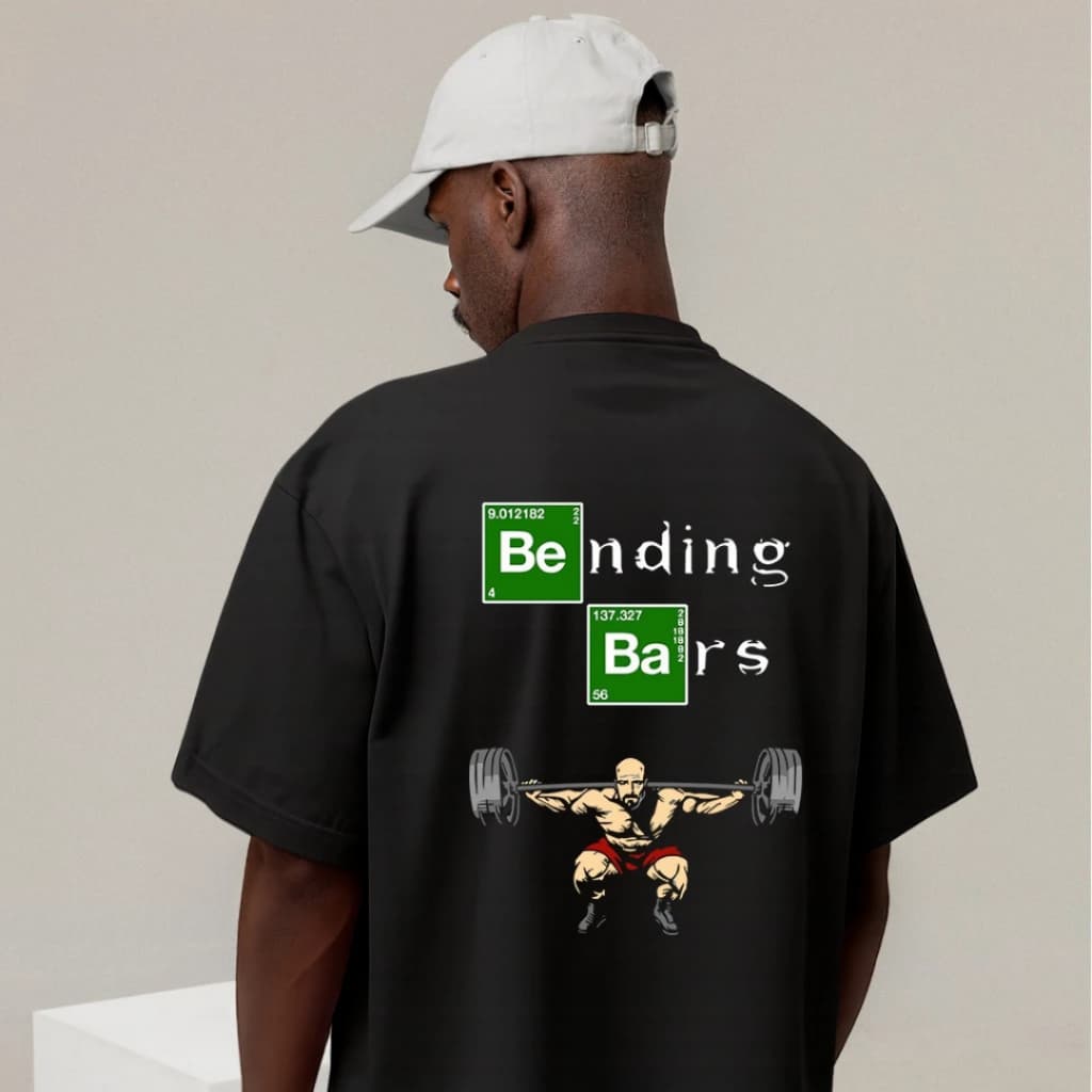 Camiseta Oversized Academia Treino Gym Bending Bars Camisa 100% Algodão Premium Breaking Bad