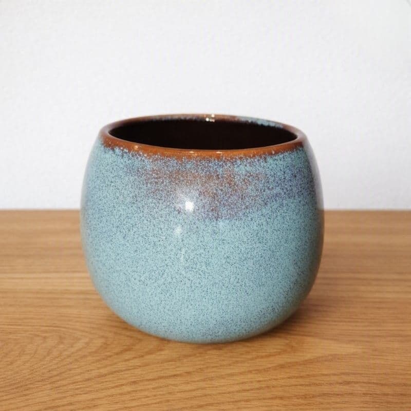 Cachepot Vaso Decorativo de Cerâmica Esmaltada Azul para Plantas, Suculentas e Decoração de Casa Moderna