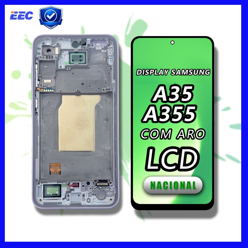Display Tela LCD Compatível Samsung A35 A355 Com Aro Com Moldura Premium Nacional Touch Sensível Tela Reposição Celular