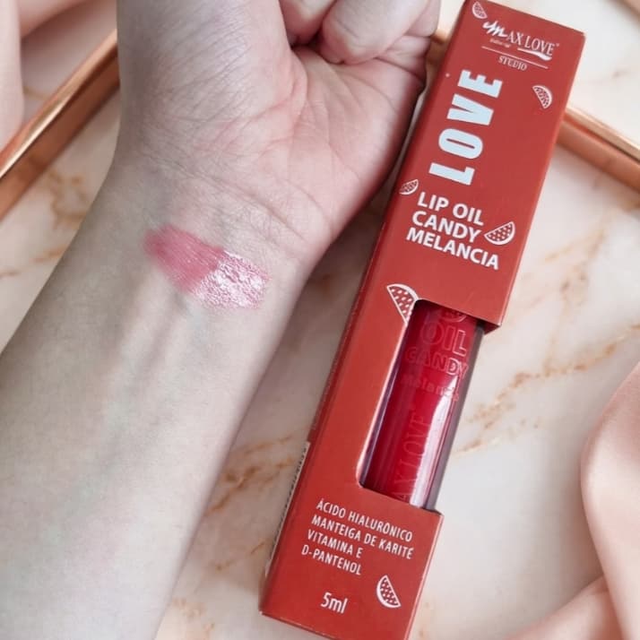 Lip Oil Candy Max Love com Hidratação Intensa para os Lábios Vegano Livre de Parabenos