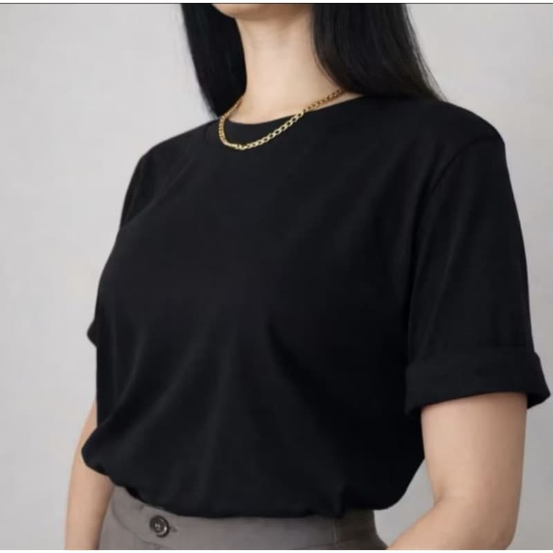 T-Shirt Feminina 100% Algodão Premium Manga Curta Básica Confortável Casual