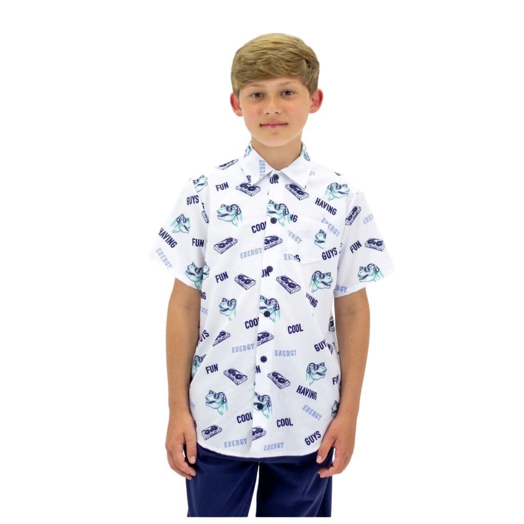 Camisa Social Infantil Juvenil  Botões Masculina Estampada Menino