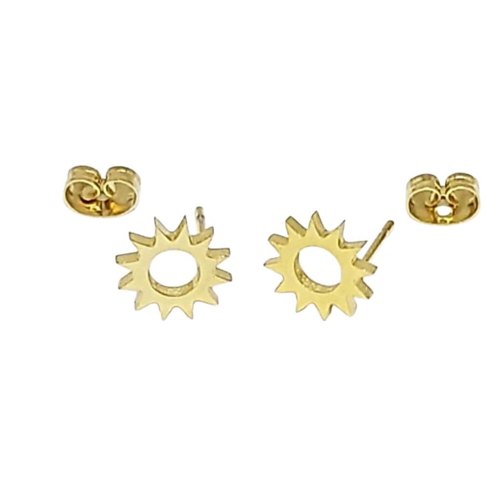 Brinco de Titânio Anti Alérgico Dourado Sol