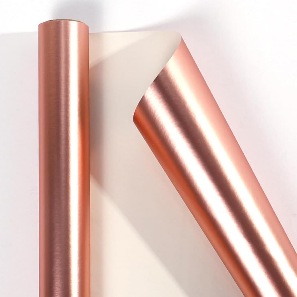 Rolo de Papel de Presente Metalizado Fosco 43cm x 3m - ROSE GOLD