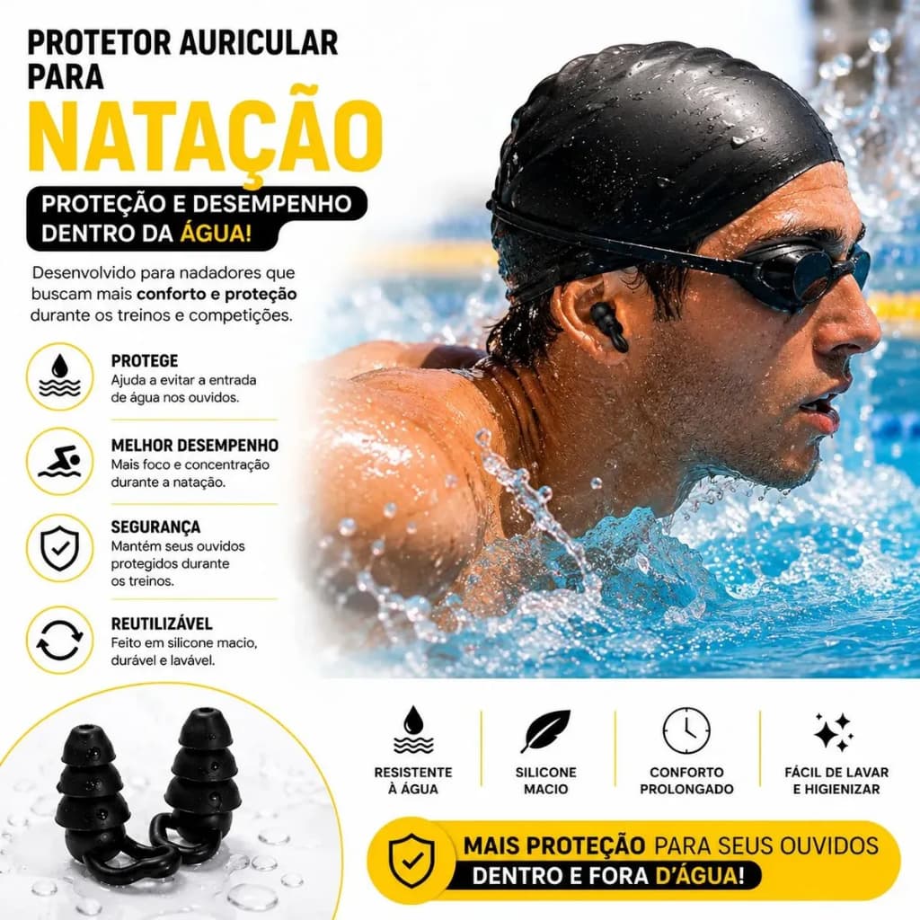 Kit 2 Protetor Auricular Tampão Ouvido Dormir Antirruído