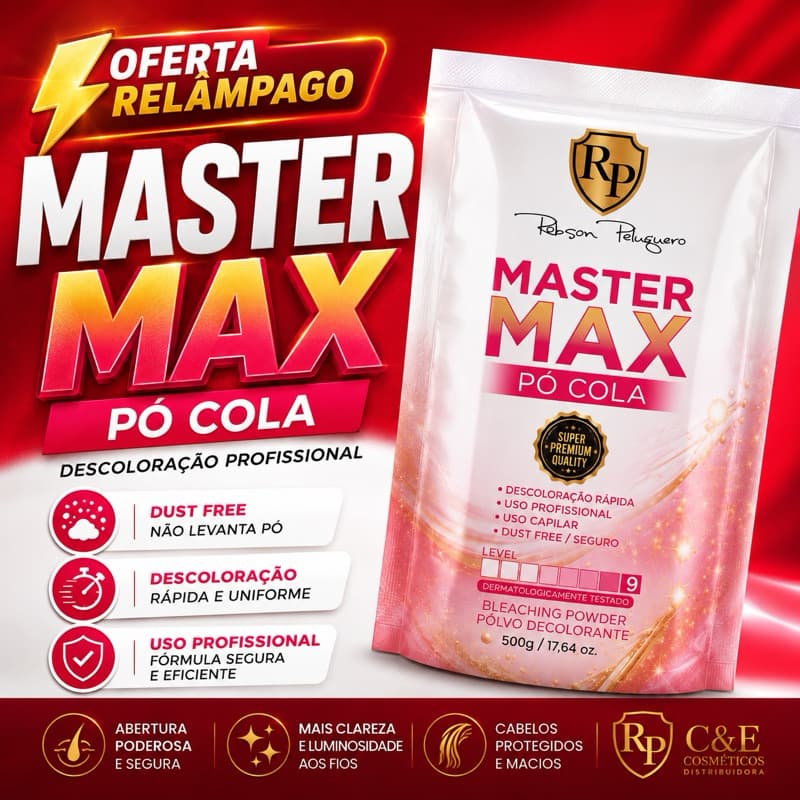 Pó Descolorante Pó Cola Master Max 500gr Robson Peluquero Descolorante Profissional