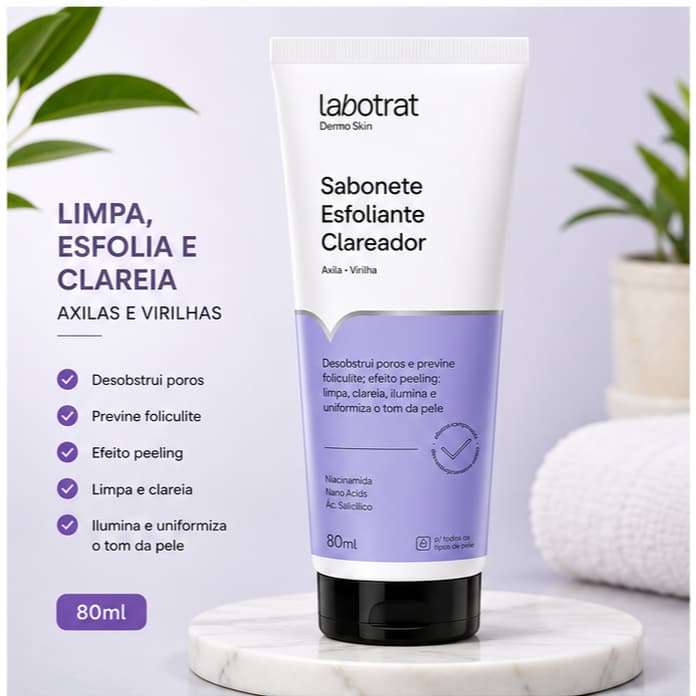 Sabonete Esfoliante Clareador Labotrat Axila Virilha 80ml Niacinamida Ácido Salicílico Original