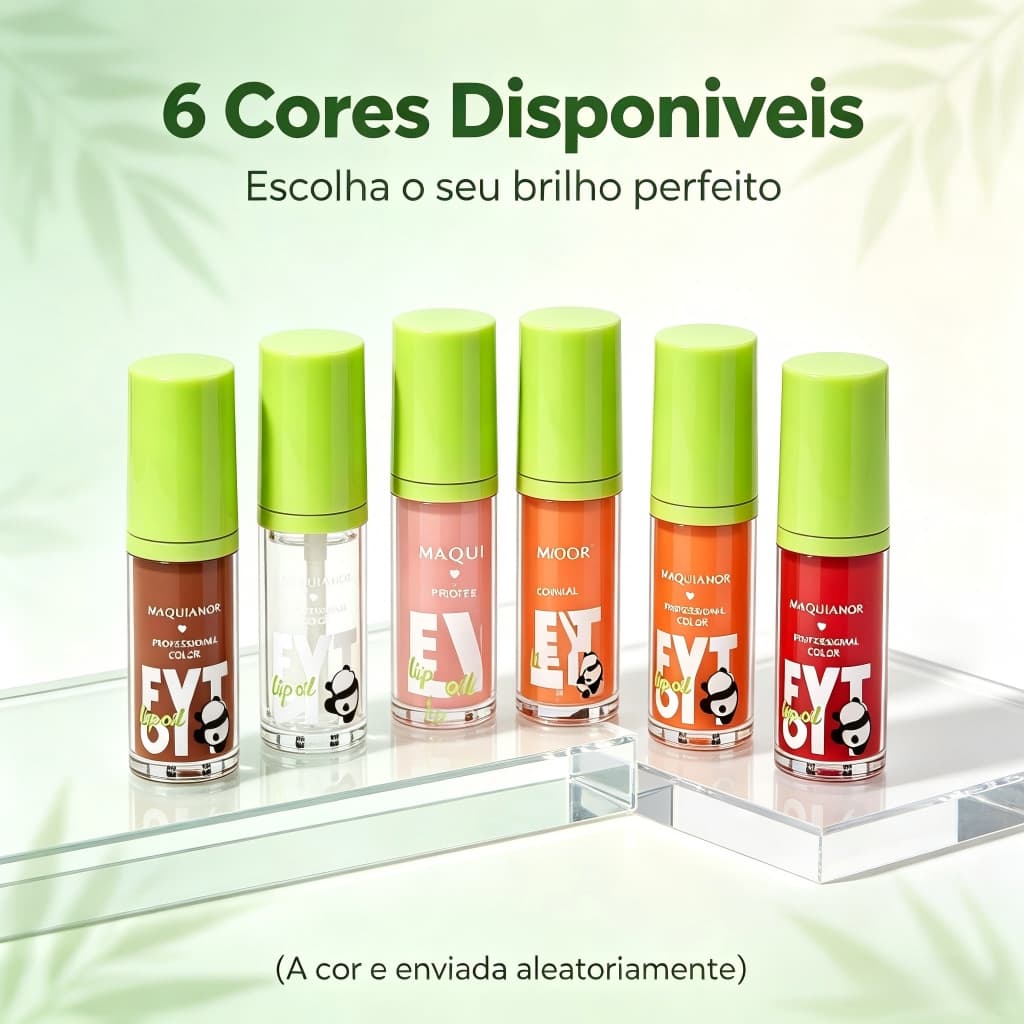 Óleo Labial Brilho Labial Hidratante Nutritivo Efeito Espelho 6 Cores Portátil Sem Pegajoso Reparador