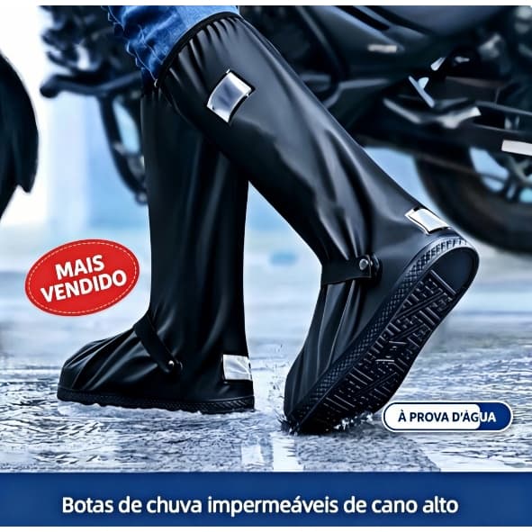 Polaina Impermeavel Bota Galocha Protetor Calcado Capa de Chuva Motoqueiro
