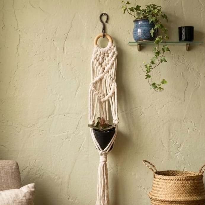 Suporte de Planta suculenta macrame artesanal