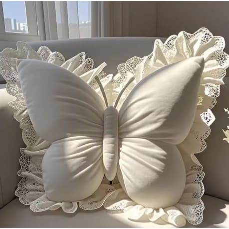Almofada Borboleta Luxo Decorativa Macia para Sofá e Cama