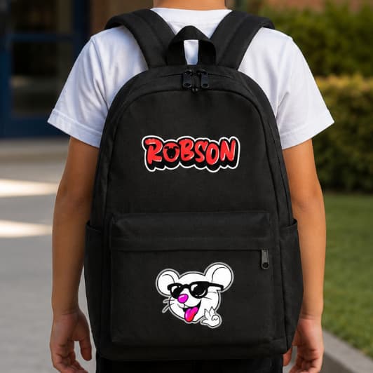 Mochila Robson Dos Rosa Rato Grande Vermelho Confortável Espaçosa Youtuber