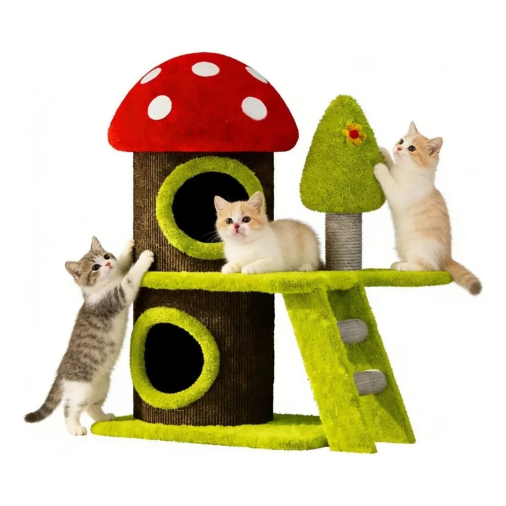 Arranhador Casa de gatos arranhador 2 andares Casa Cama Torre Gato Feltro 2 Andares Base Mdf Toca Confortável Para Gatos