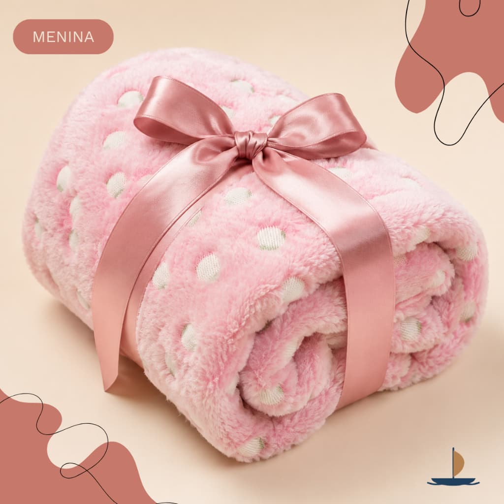 Kit 2 Mantinhas Bebê Menina Cobertor Microfibra Super Macia Estampada Sortida Quentinha Frio Inverno