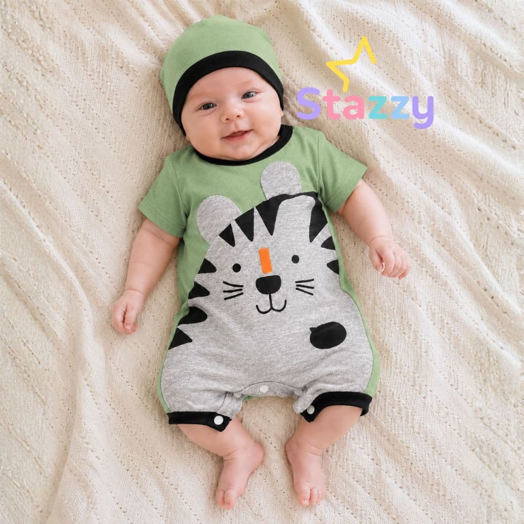 Conjunto bebê Menino Macacão Com toquinha gato interativo Curto RN Recém Nascido Chá de Bebe Do 0 a 6 meses