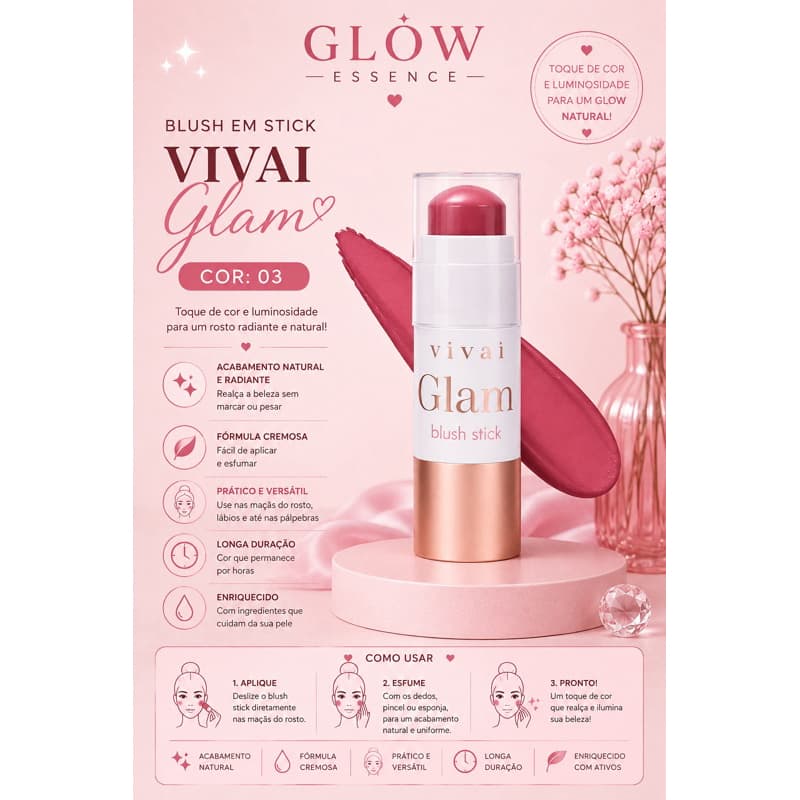 Blush Stick Glam Vivai Cor:03
