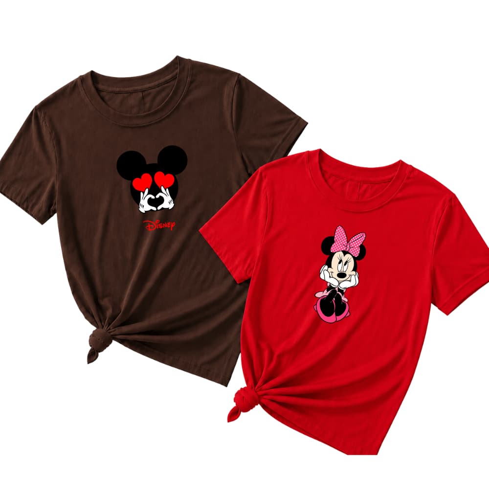 Kit 2 Camisetas Infantil Meninas MInnie Várias Cores 100% Algodão Casual Corforto