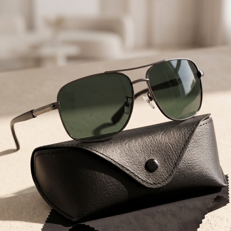 Óculos de Sol Aviador Quadrado Escuro Premium Piloto Verde Atemporal Retro uv400 Masculino Feminino