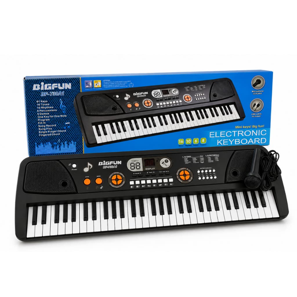 Teclado Musical P/ Iniciantes Bigfun Bf-730A1 com Microfone
