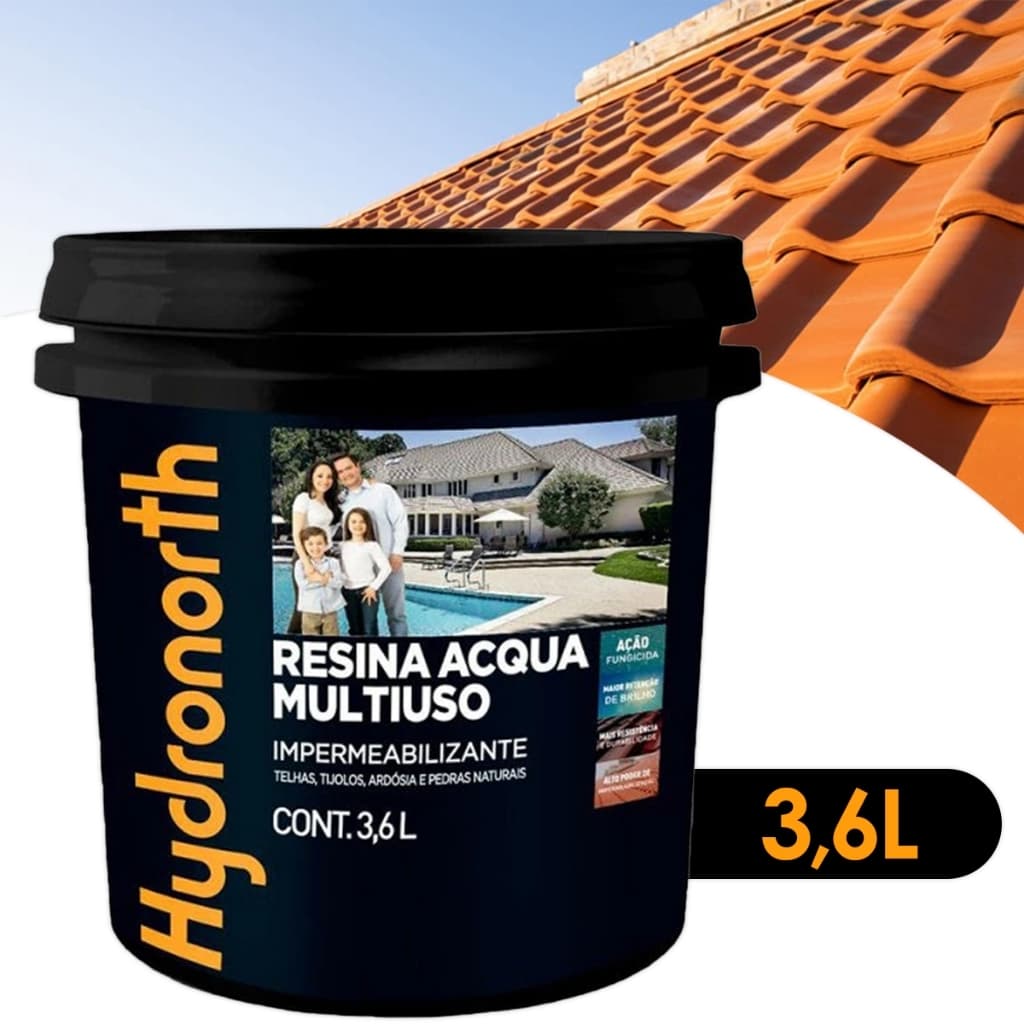 Resina Acrilica Multiuso Acqua Balde 3,6L Hydronorth Telhados