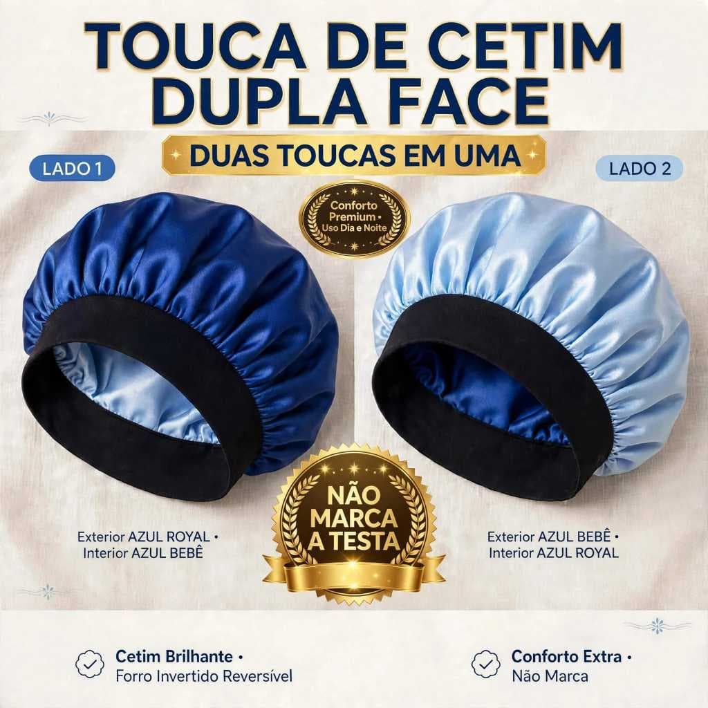 TOUCA DE CETIM DUPLA FACE ANTI FRIZZ DUAS CORES