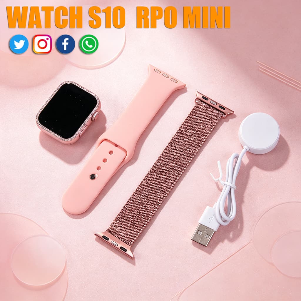2026 Novo Smartwatch S10 Mini 38mm com Chamada Bluetooth, Calculadora, Impermeável e Compatível Android/iOS