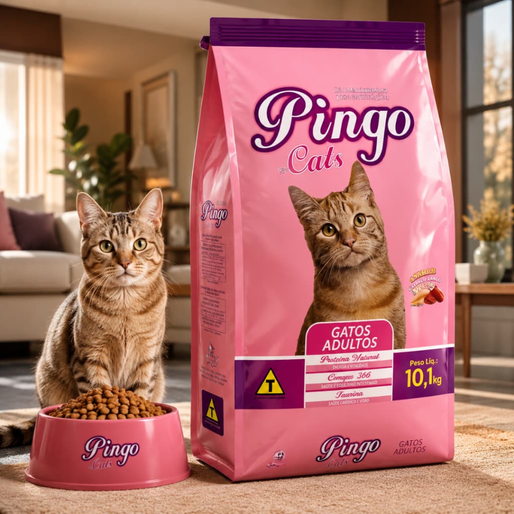 Ração para gatos Pingo Cats Gatos Adultos 10,1kg Sabor Mix de carnes - Envio Imediato