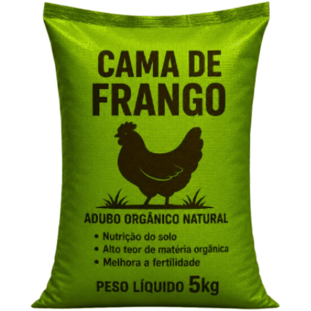 Cama de Frango 5kg Adubo Orgânico Natural Esterco Puro Solo Fértil Jardim Hortas Plantio Cultivo