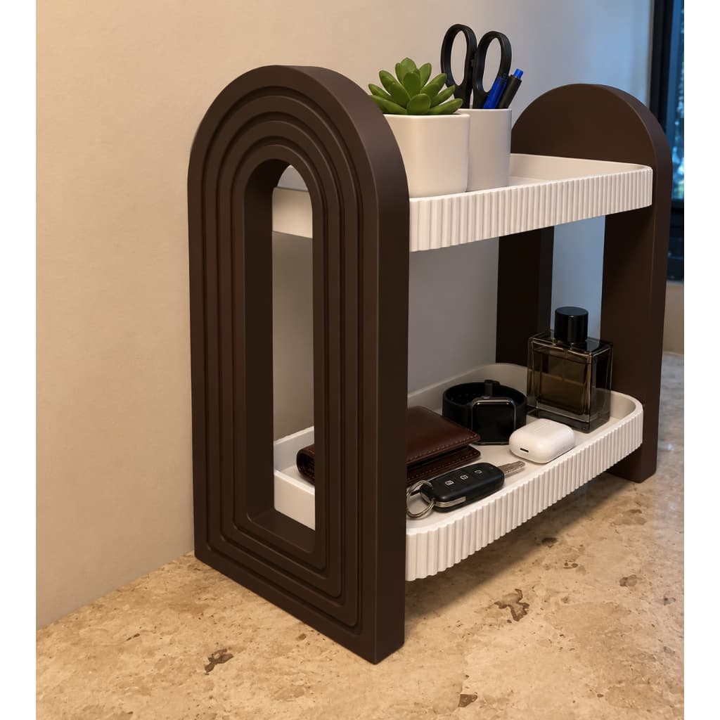 Porta-Trecos Organizador 2 Andares – Multiuso para Escritório, Quarto e Maquiagem
