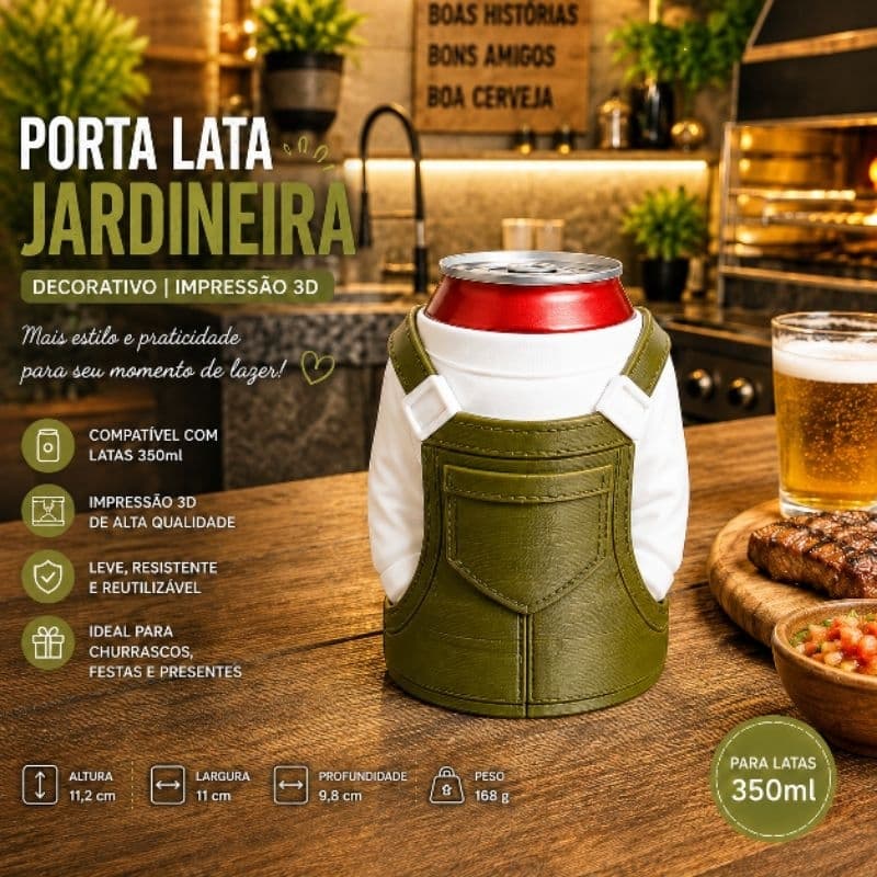 Porta Lata 350ml Suporte para Lata Porta Latinha Decorativo  Churrasco Área Gourmet Presente Criativo