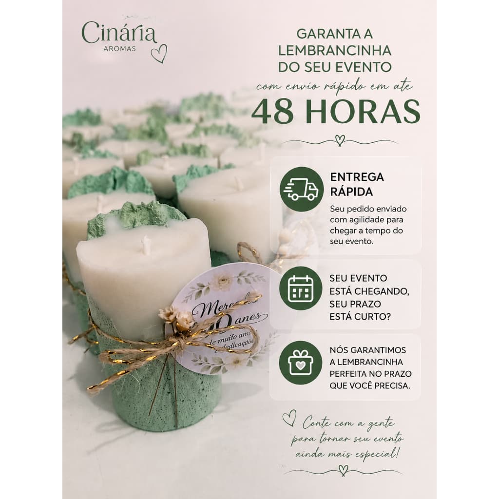Envio Rápido 72 horas kit Mini Vela Aromática De Concreto Lembrancinha /Decoração/Casamento/Batizado/15 anos
