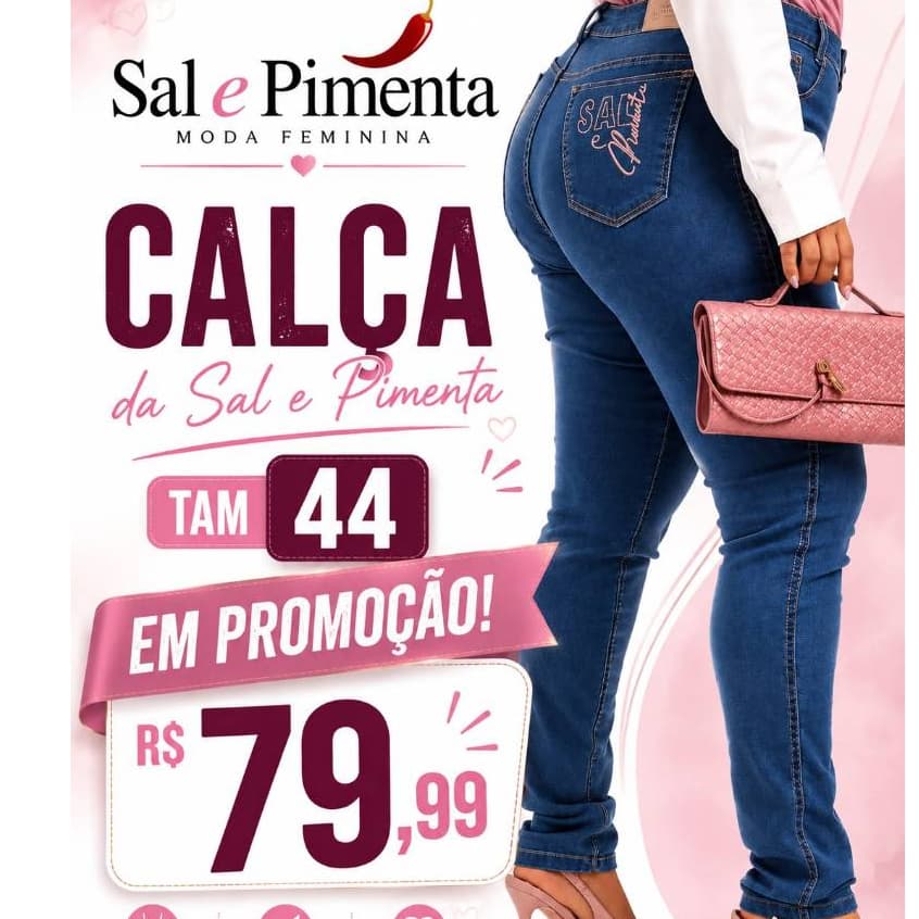 Calça Jeans Sal e Pimenta Tamanho 44 Promoção com Lycra Levanta Bumbum Cintura Alta