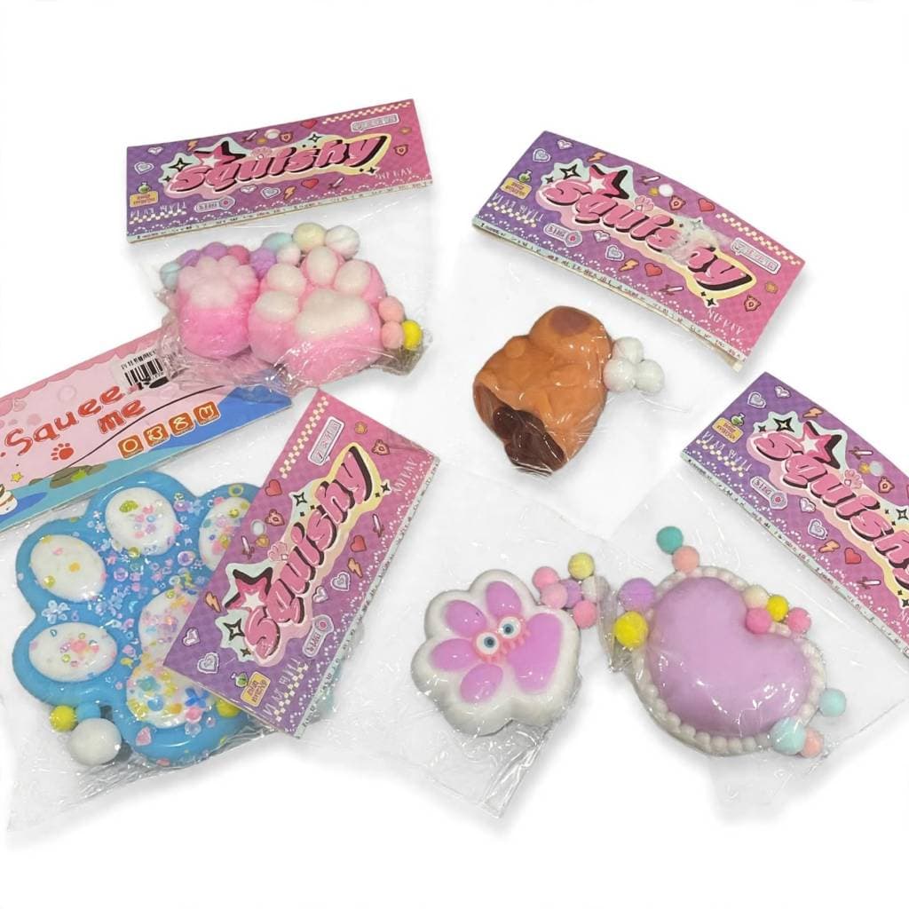 Kit 5 Squishies Surpresa - Anti Stress - Brinquedo de Apertar