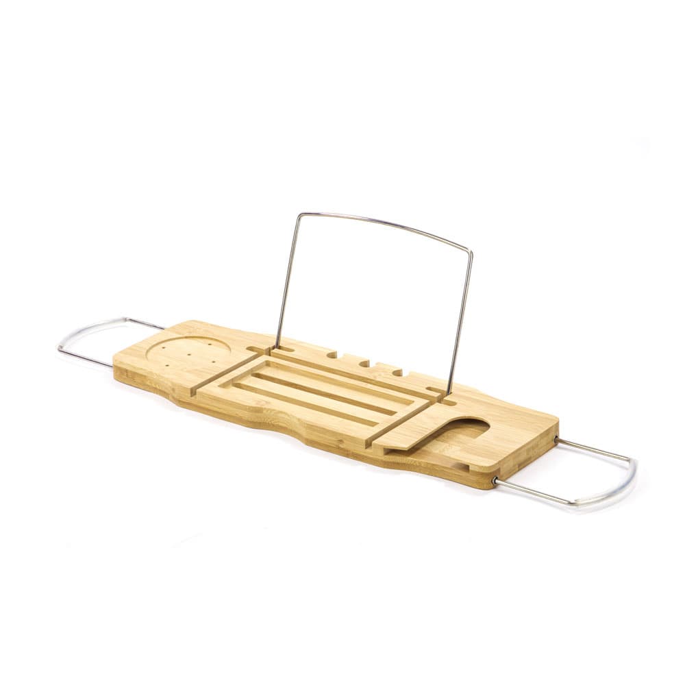 Bandeja De Bambu Suporte Multiuso Para Banheira Expansível 50cm até 86cm