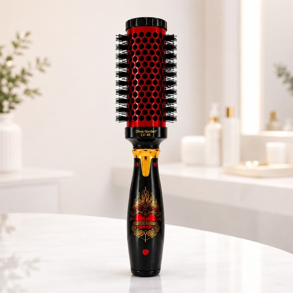 Escova Profissional Térmica com Cerdas Duplas Alisadora Modeladoras Profissional LV-46 Luxo