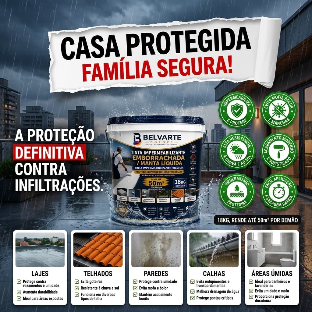 Manta Emborrachada 18KG - Tinta Impermeabilizante Premium Líquida