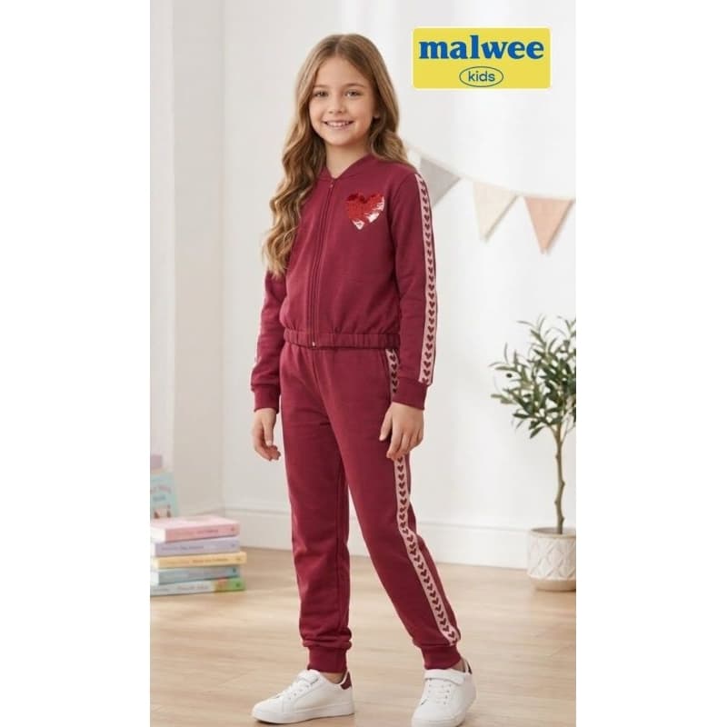 Conjunto Infantil Menina Jaqueta Com Bordado E Calça Em Moletom Malwee Kids