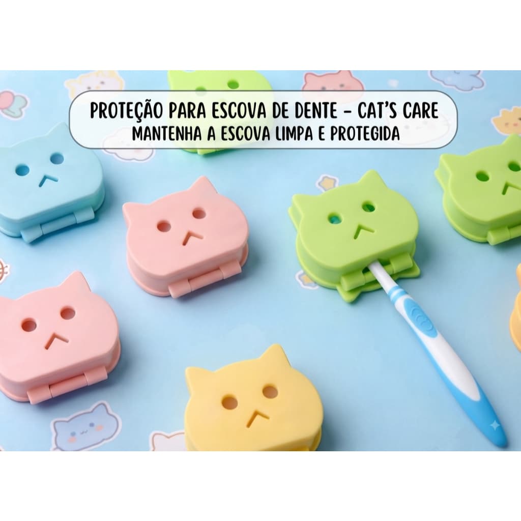 Estojo Porta Escova de Dentes Gatinho Portátil para Viagem 🦷 Capa protetora de escova de dente para crianças !