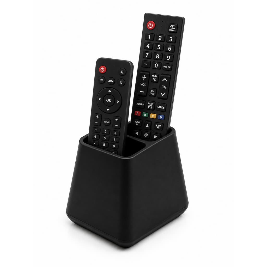 Porta Controle Remoto Duplo Organizador Suporte de Mesa para 2 Controles TV TV Box Sala Quarto Rack Estante