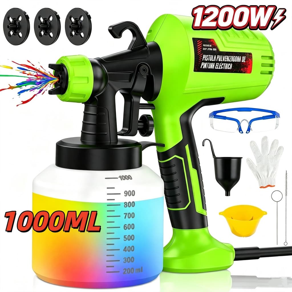 Electric Paint Gun 1200W 1000ml Paint Sprayer – Pistola de Pintura Elétrica / Pistola Pintura –