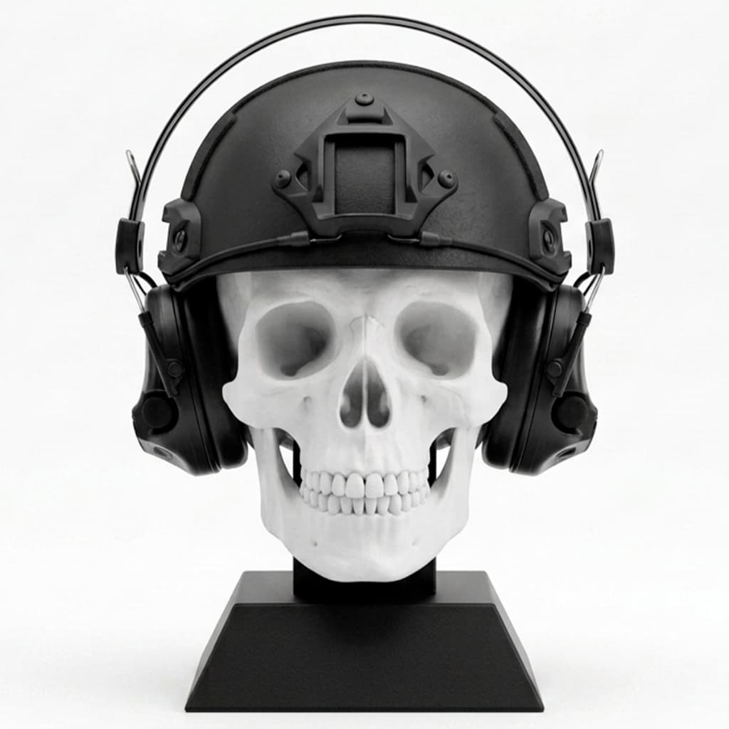 Suporte de Fone de Ouvido Headset Gamer Caveira Militar